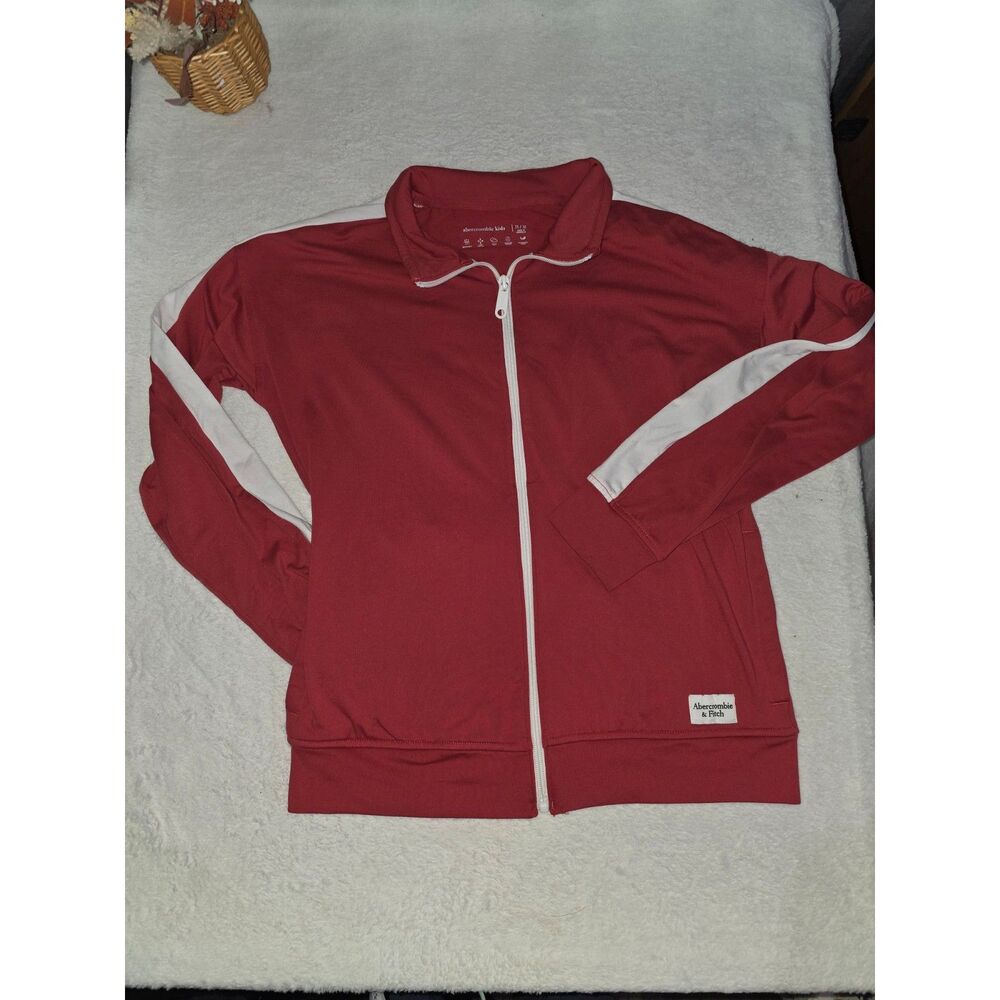 Abercrombie Kids Red White Track Jacket 11/12 Y2K Full Zip
